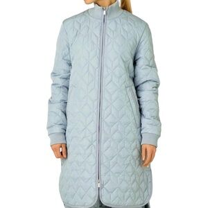 Women's US 4 Ilse Jacobson Quilt Full Zip Winter Jacket Coat Pale Blue Petroleum